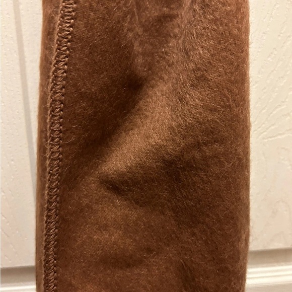 Alpaca Camargo Wool Brown Fringe Scarf - Picture 10 of 11